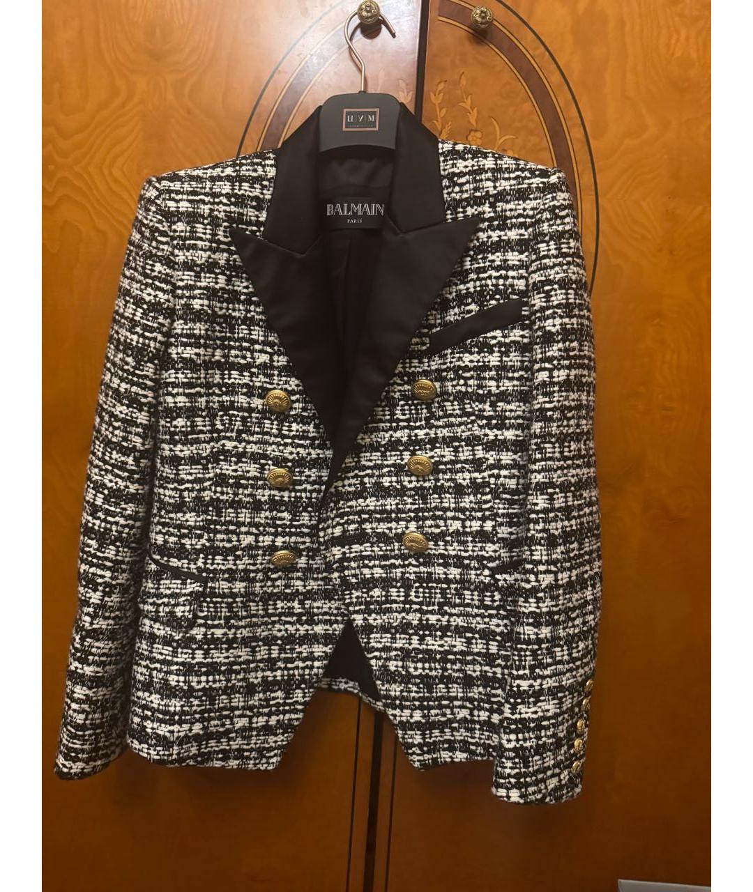BALMAIN Черный твидовый жакет/пиджак, фото 4