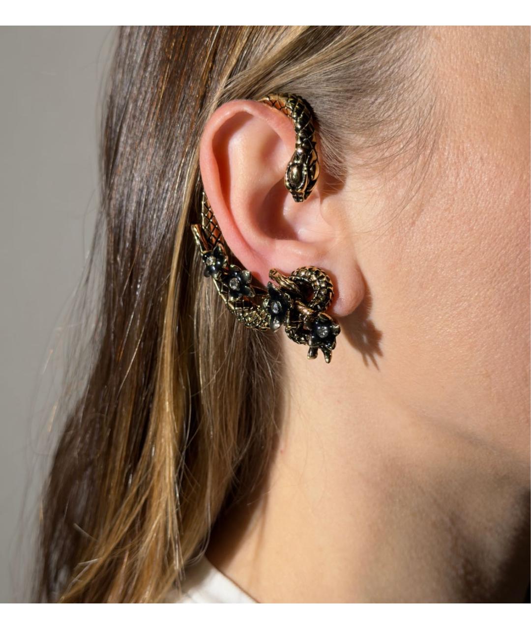 ROBERTO CAVALLI Золотые металлические серьги, фото 4