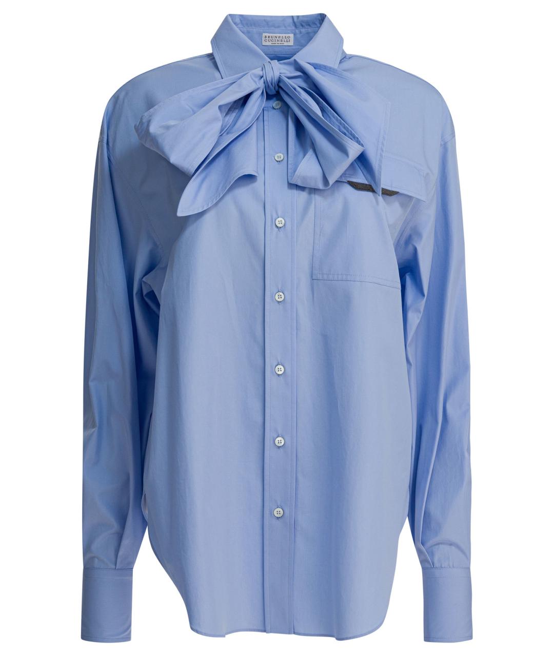 BRUNELLO CUCINELLI Голубая хлопковая рубашка, фото 1