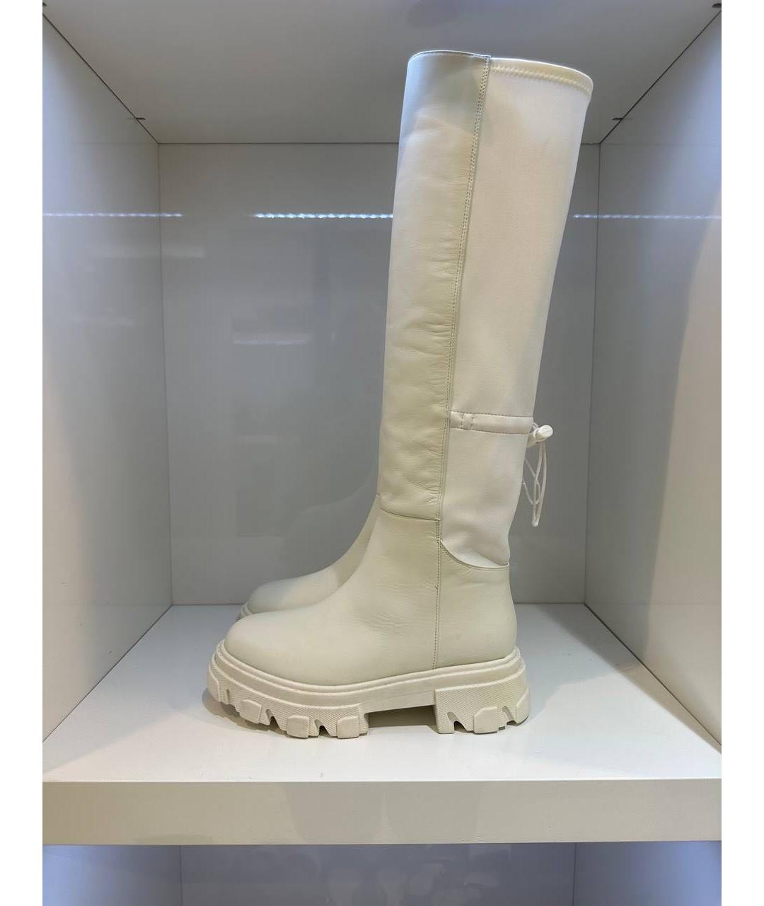 GIABORGHINI Белые кожаные сапоги, фото 2