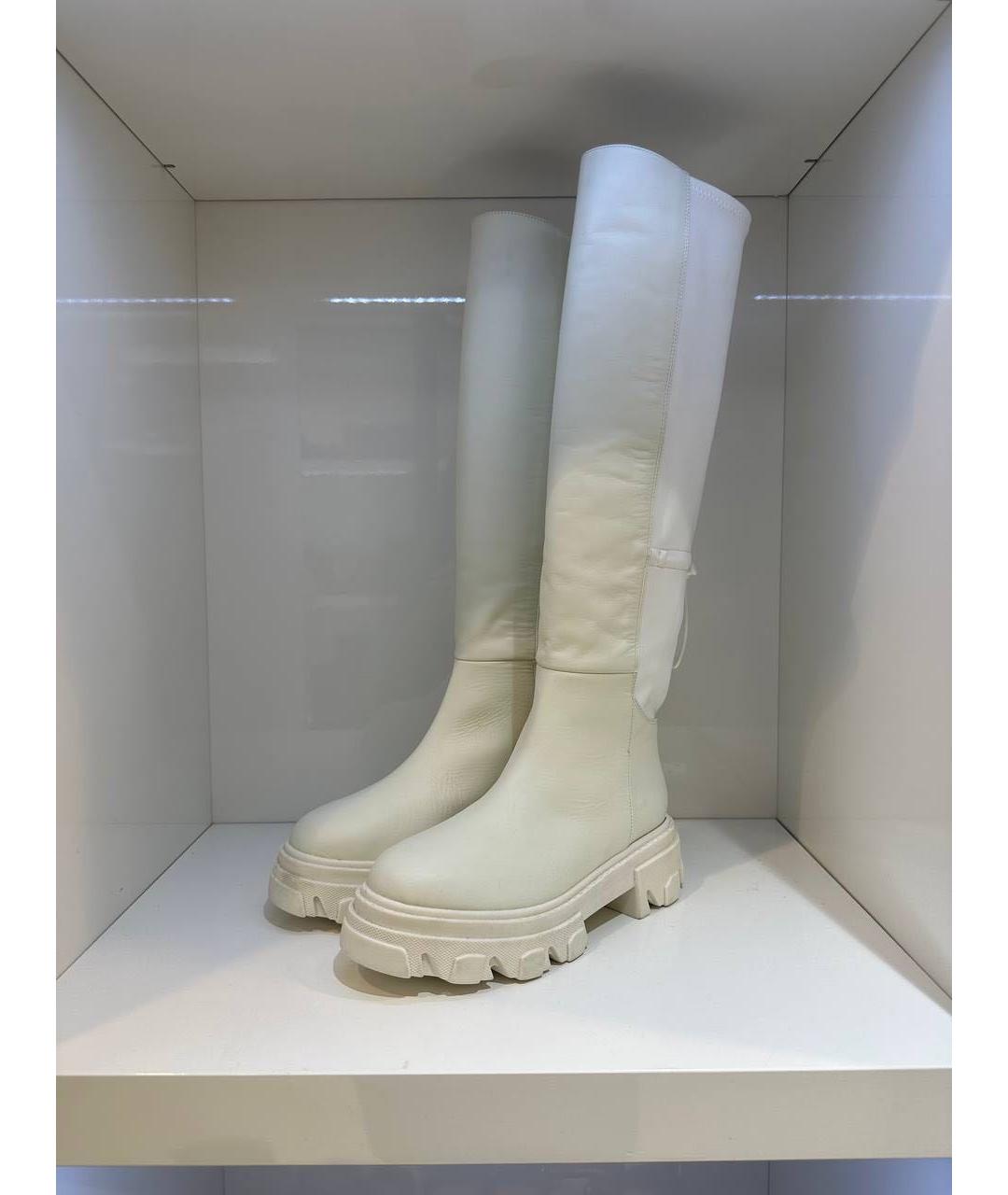 GIABORGHINI Белые кожаные сапоги, фото 3