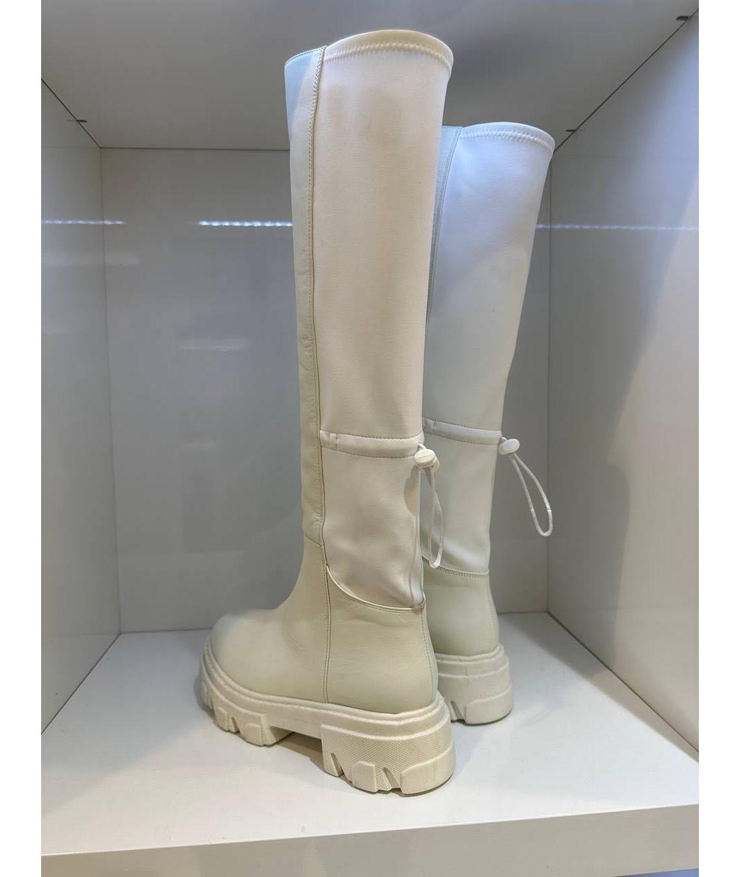 GIABORGHINI Белые кожаные сапоги, фото 4