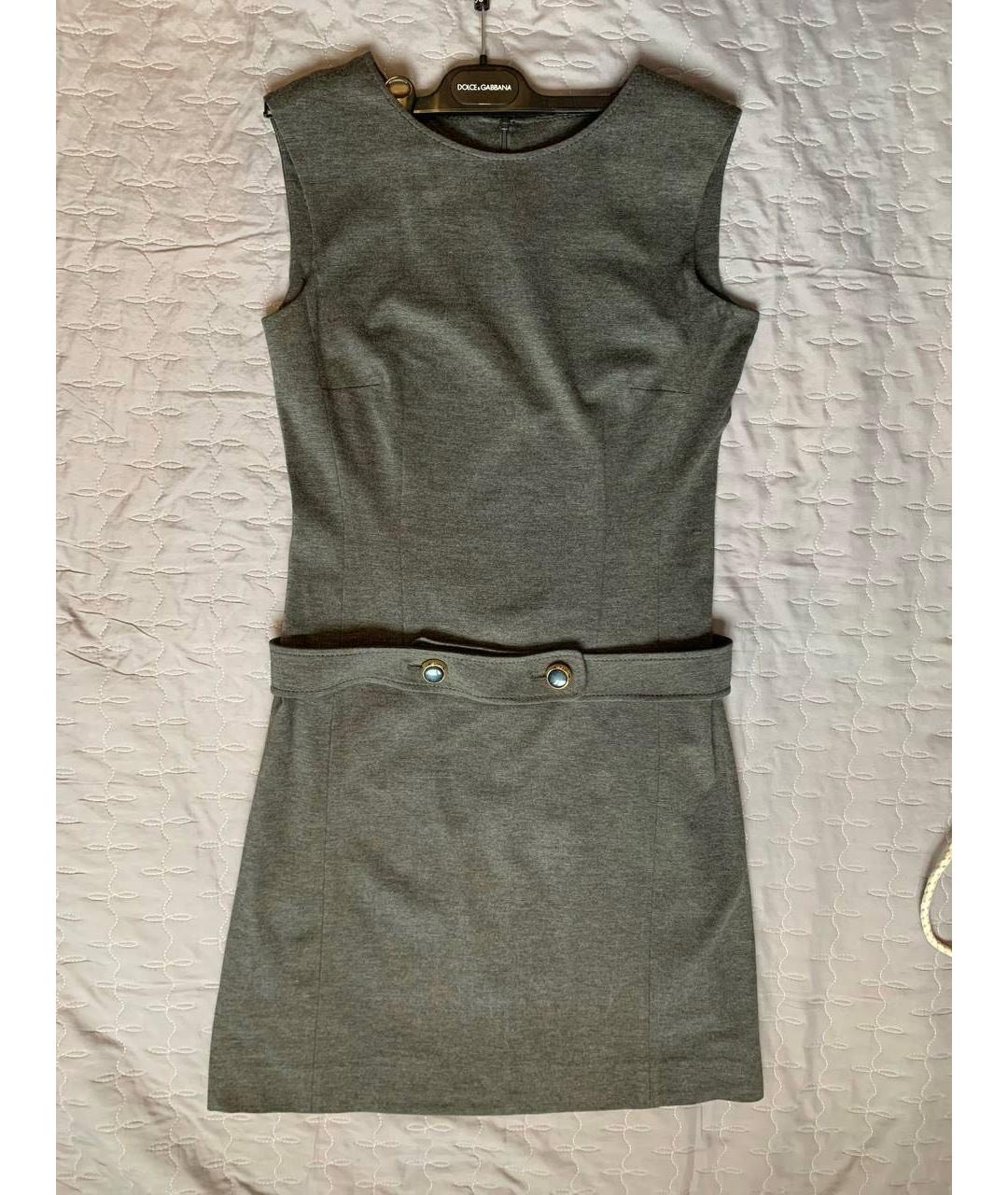 MOSCHINO Серое хлопковое повседневное платье, фото 3