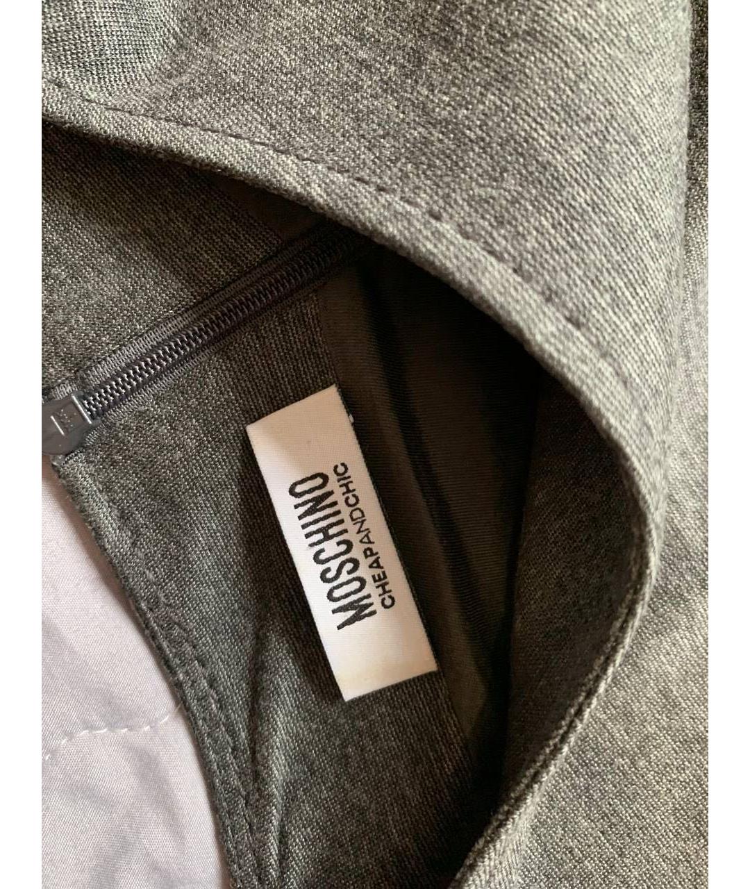 MOSCHINO Серое хлопковое повседневное платье, фото 2