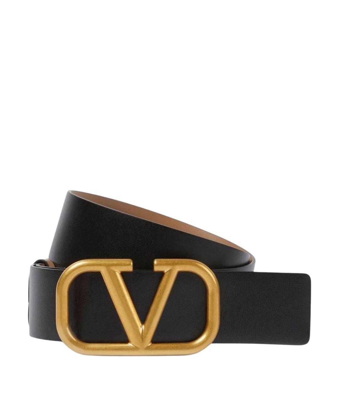 VALENTINO Черный кожаный ремень, фото 1
