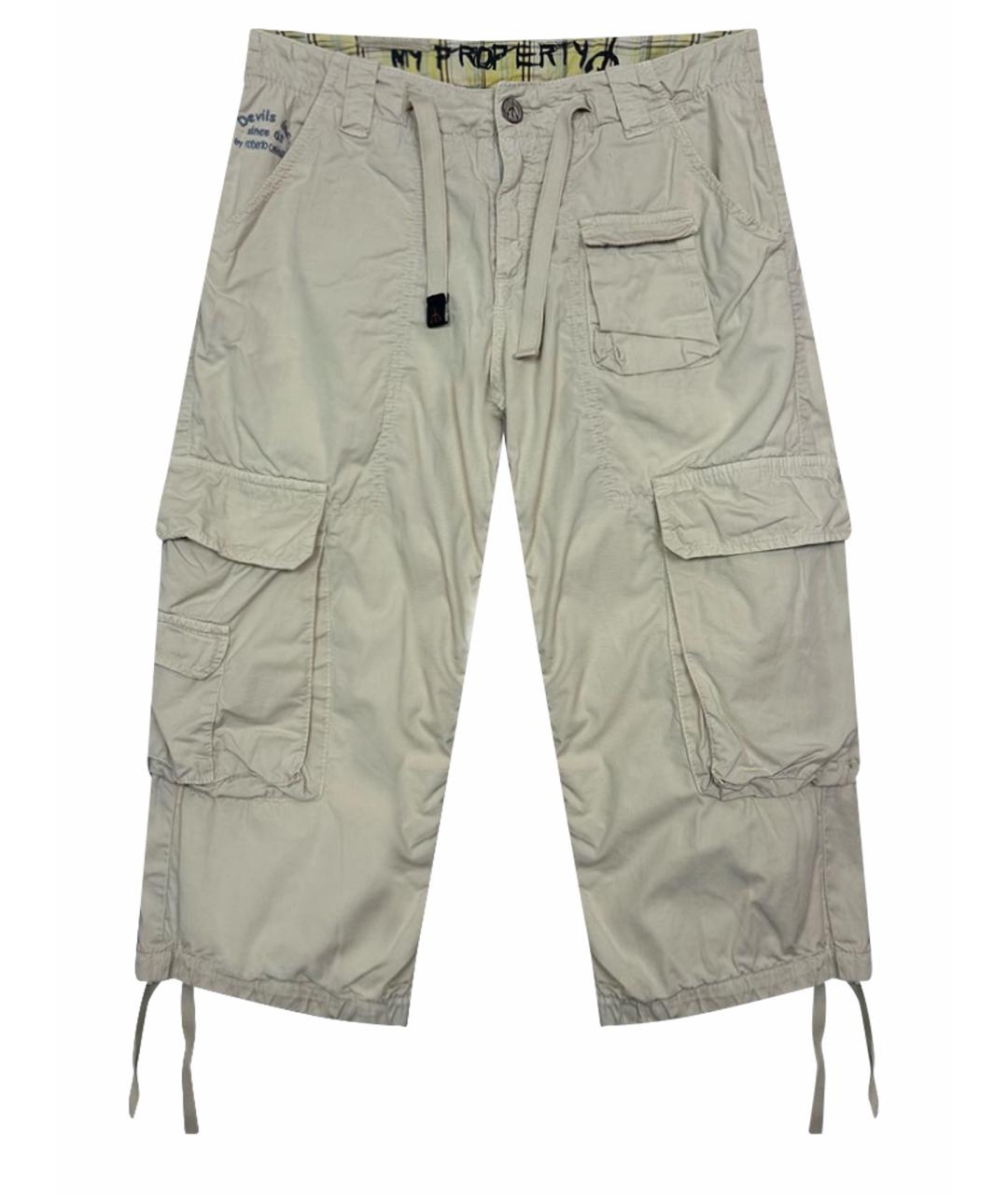 ROBERTO CAVALLI Бежевые хлопковые бриджи, фото 1