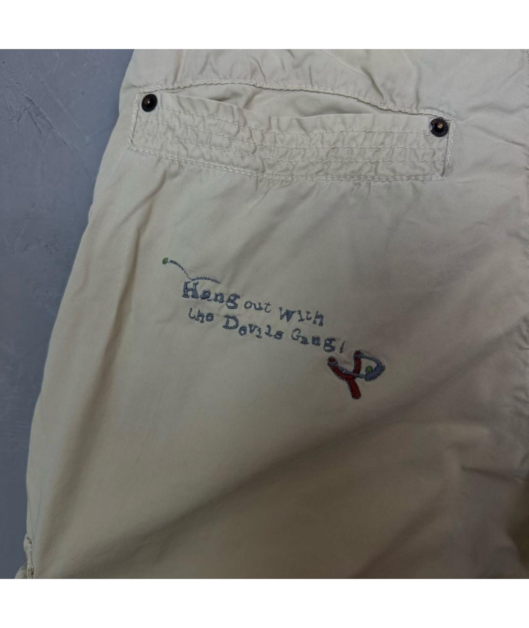 ROBERTO CAVALLI Бежевые хлопковые бриджи, фото 4