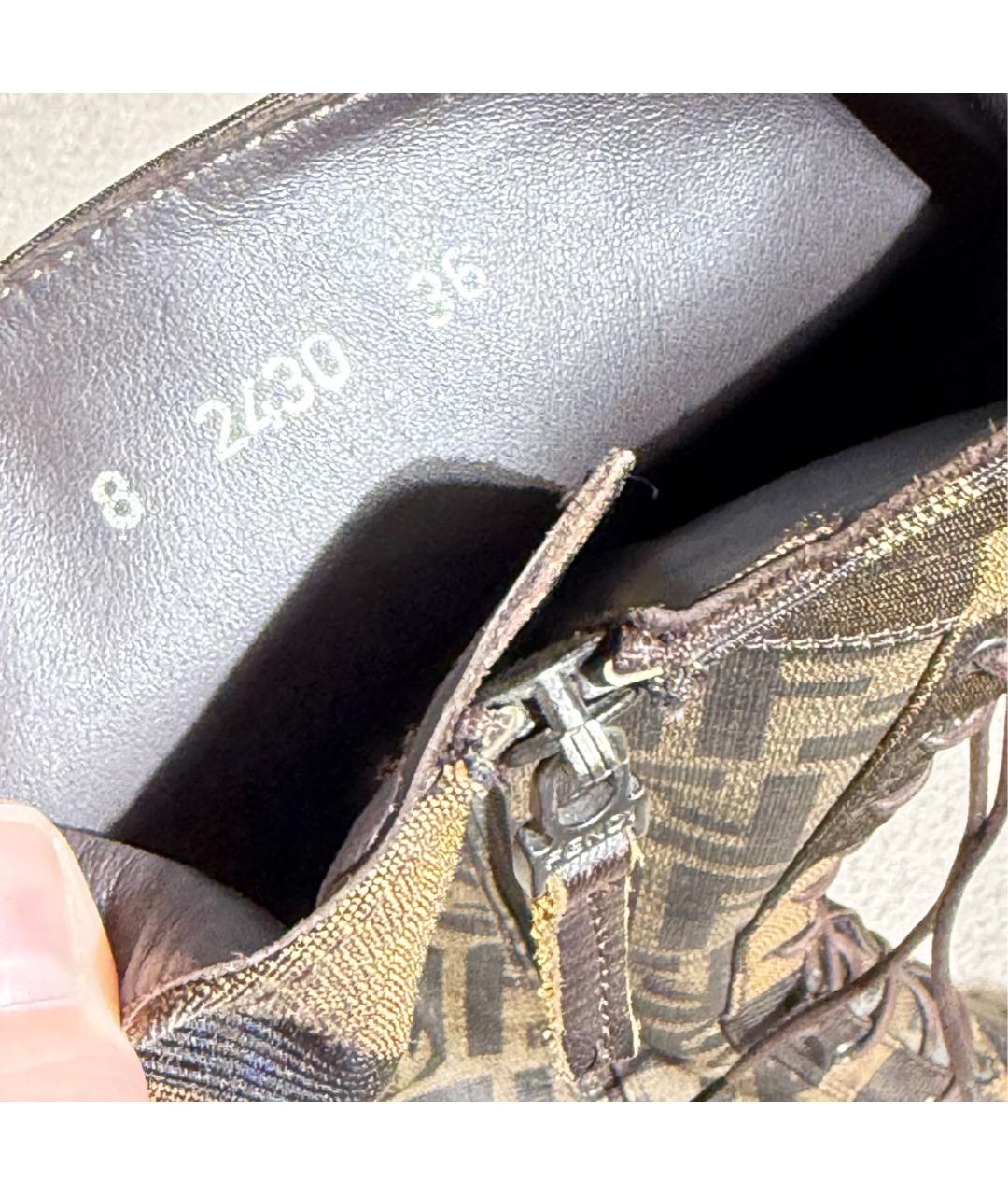 FENDI Коричневые сапоги, фото 4