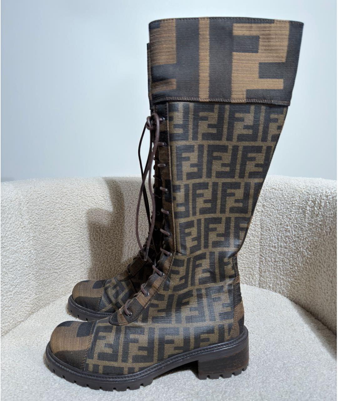 FENDI Коричневые сапоги, фото 9