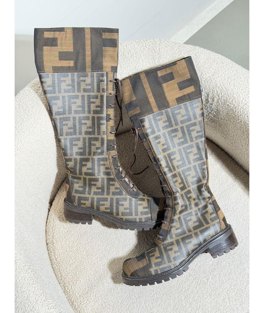 FENDI Коричневые сапоги, фото 3