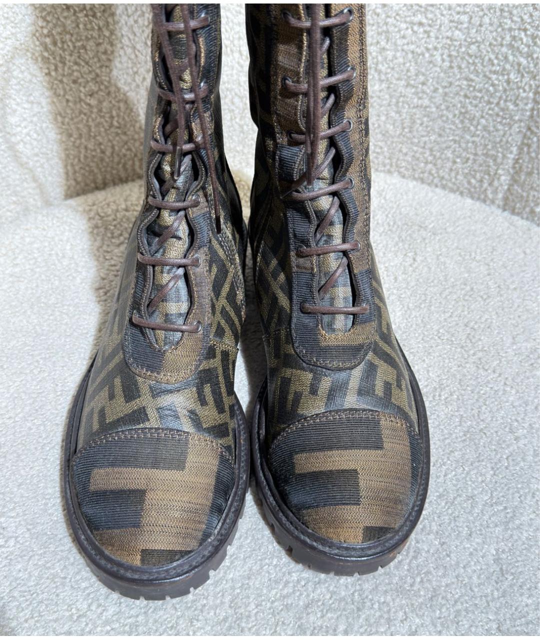 FENDI Коричневые сапоги, фото 8