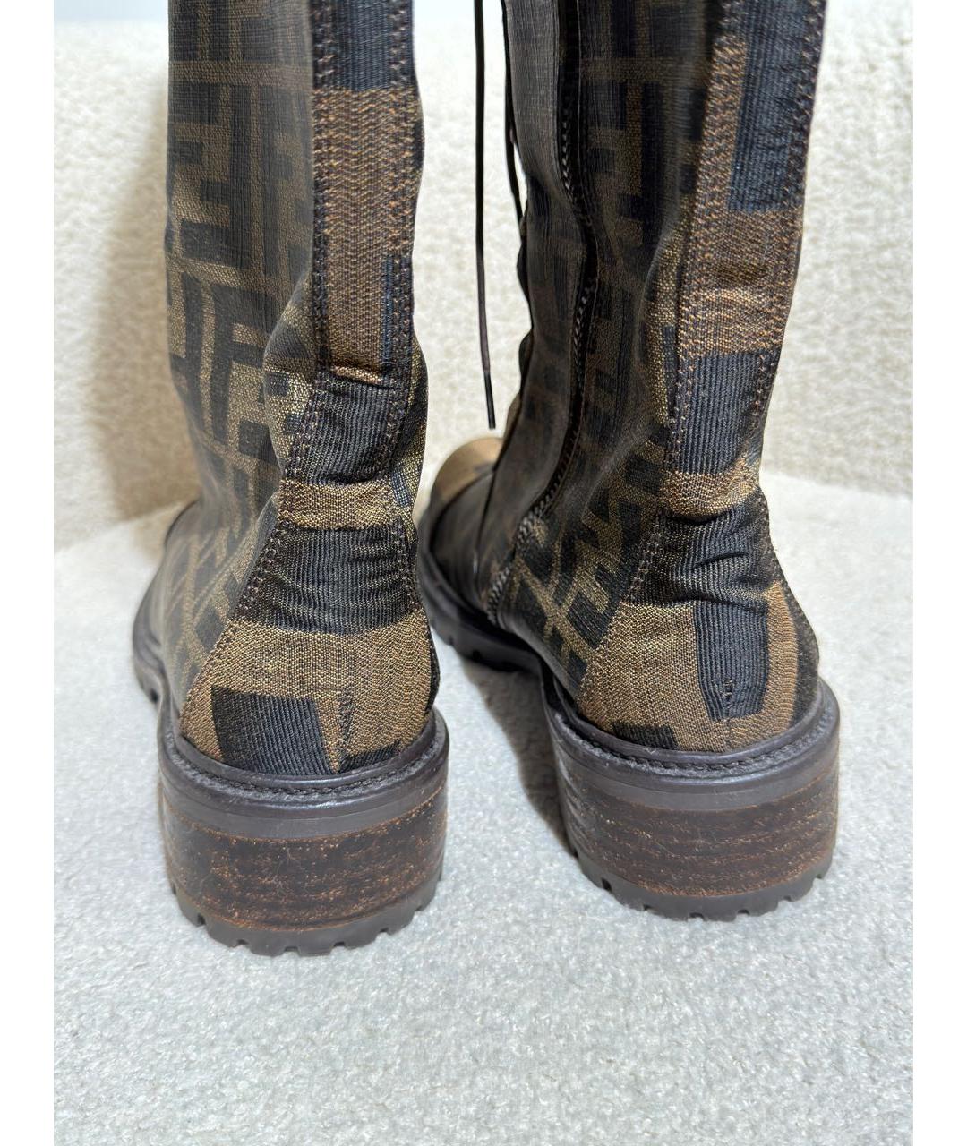 FENDI Коричневые сапоги, фото 5