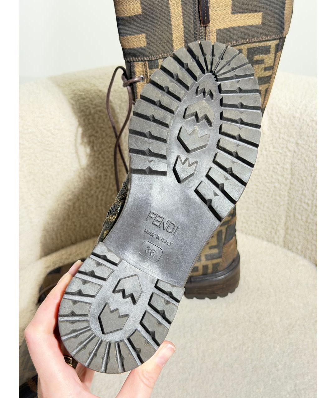 FENDI Коричневые сапоги, фото 7