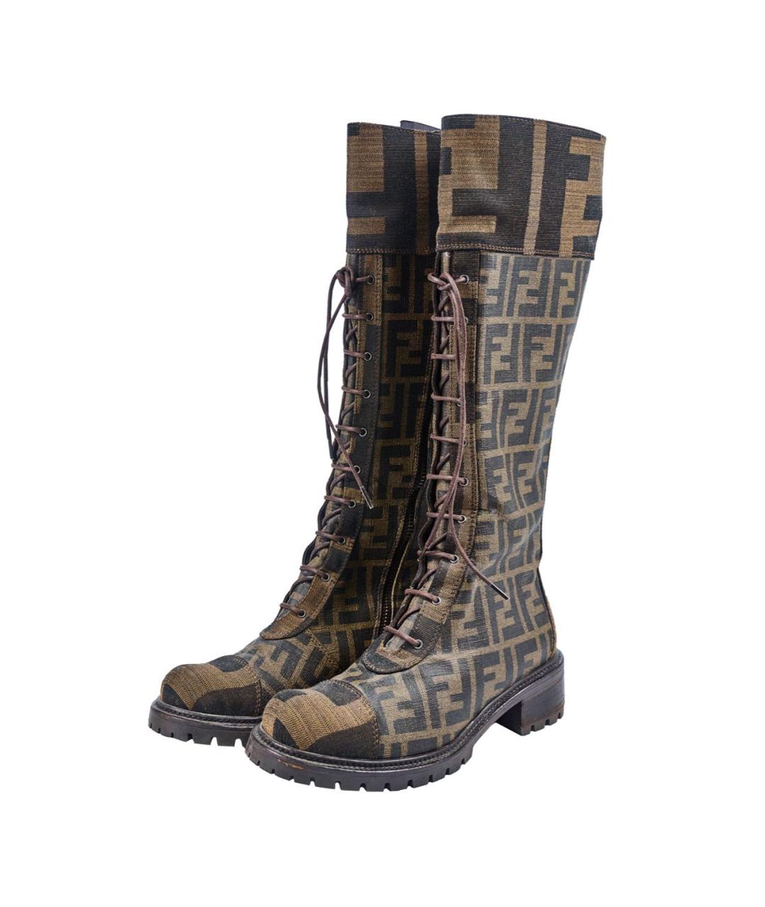 FENDI Коричневые сапоги, фото 2