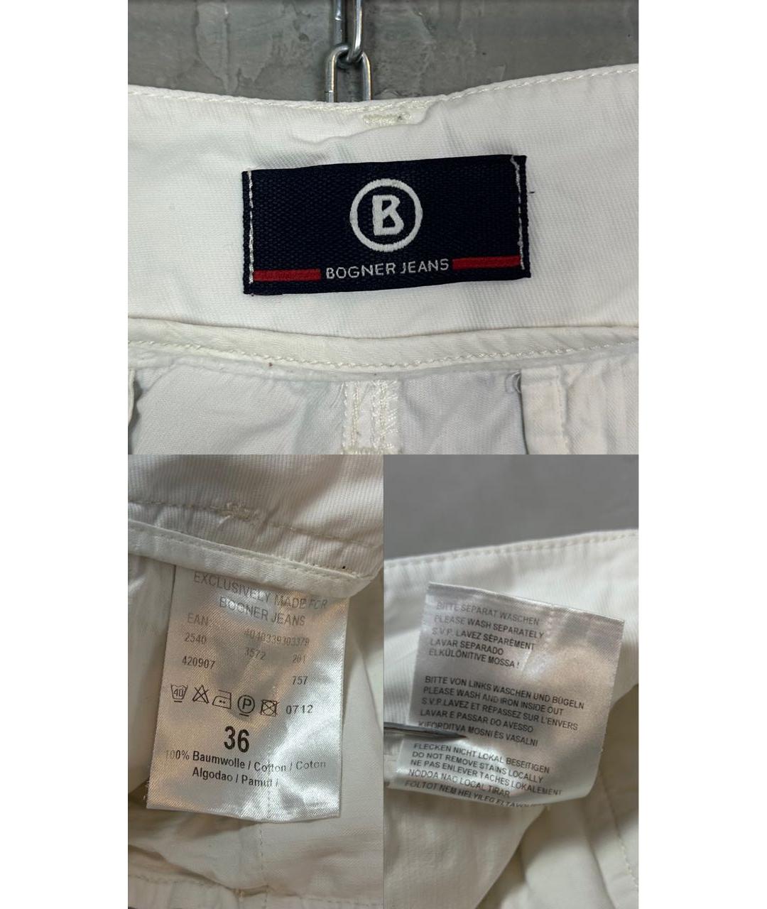 BOGNER Белые хлопковые бриджи, фото 8