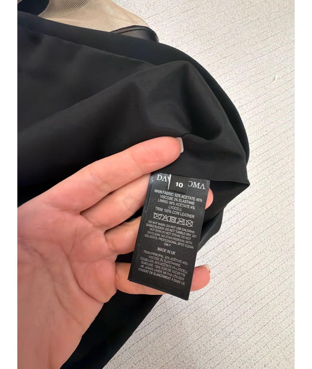 DAVID KOMA Черная ацетатная юбка мини, фото 5