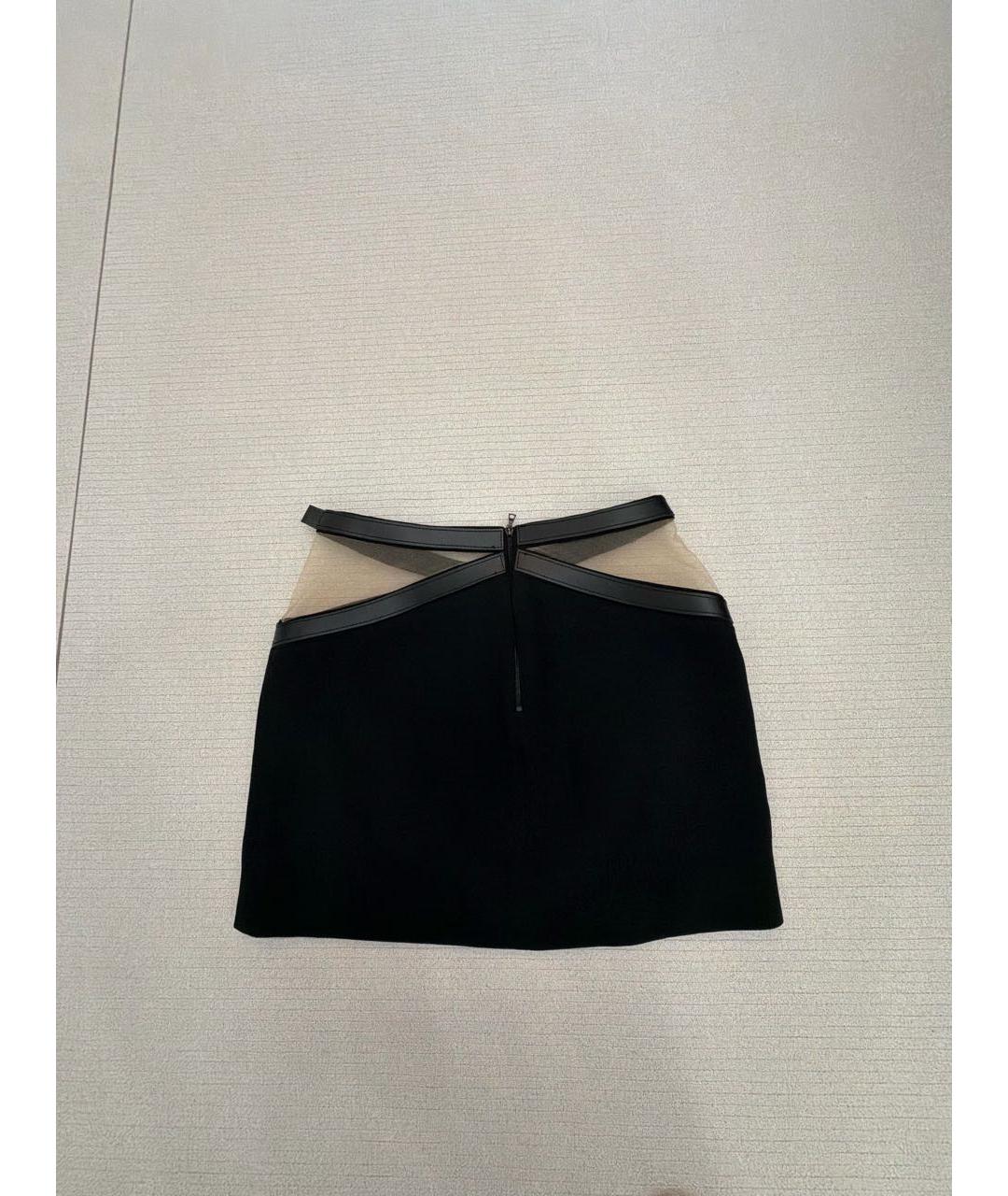 DAVID KOMA Черная ацетатная юбка мини, фото 2