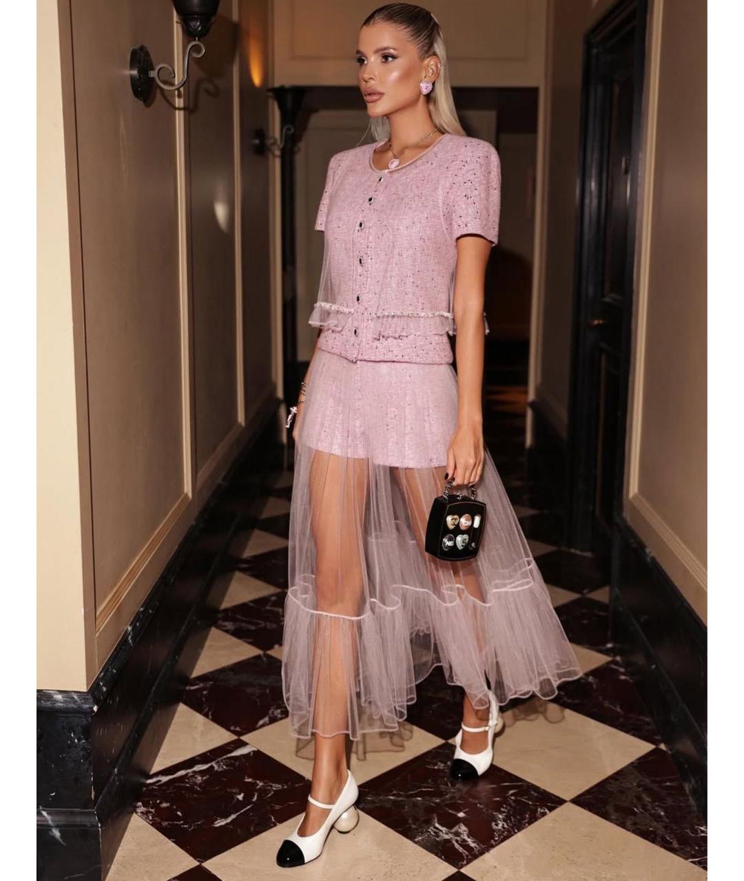 CHANEL Розовые шерстяные шорты, фото 4