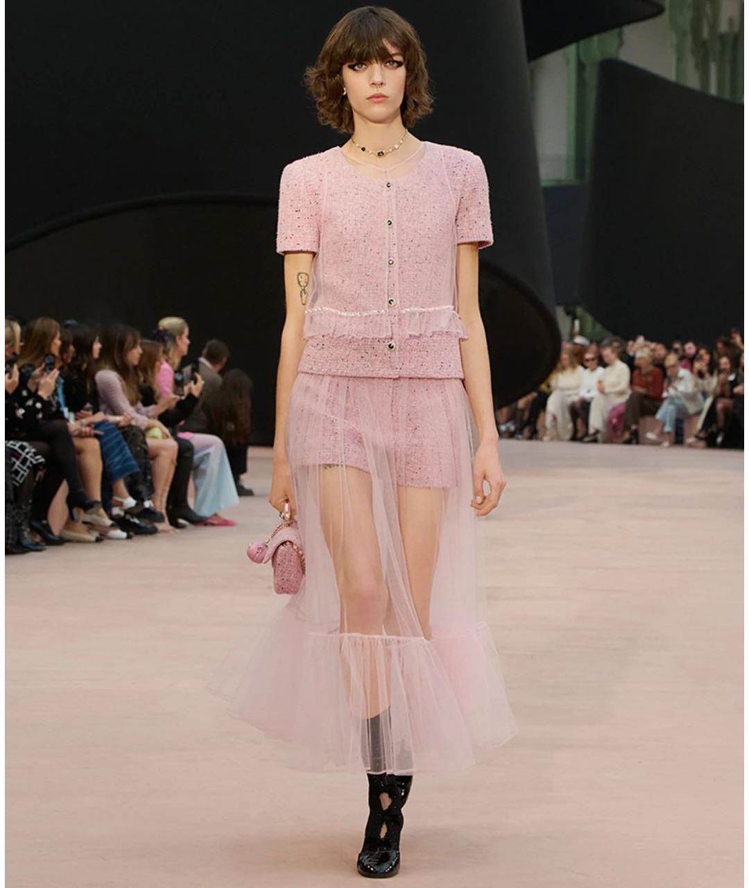 CHANEL Розовые шерстяные шорты, фото 7