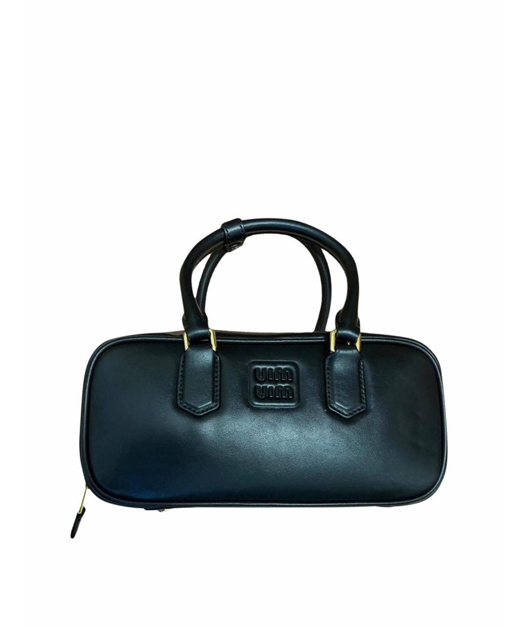 MIU MIU Черная кожаная сумка с короткими ручками, фото 1