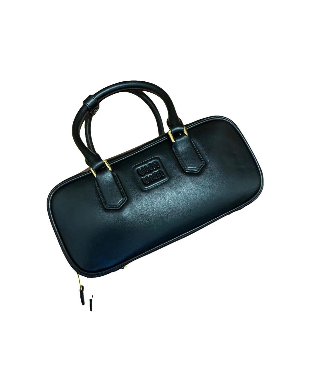 MIU MIU Черная кожаная сумка с короткими ручками, фото 5