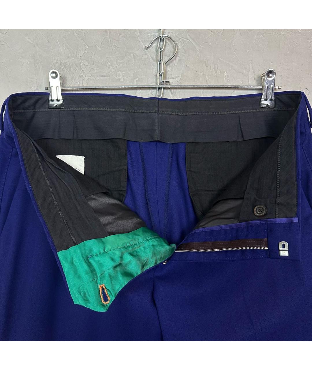 PAUL SMITH Темно-синие шерстяные классические брюки, фото 6