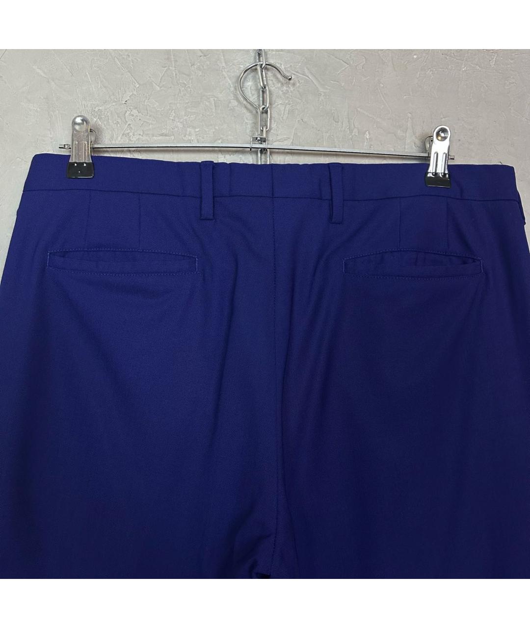 PAUL SMITH Темно-синие шерстяные классические брюки, фото 3