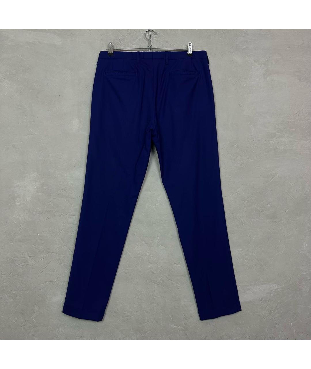 PAUL SMITH Темно-синие шерстяные классические брюки, фото 2
