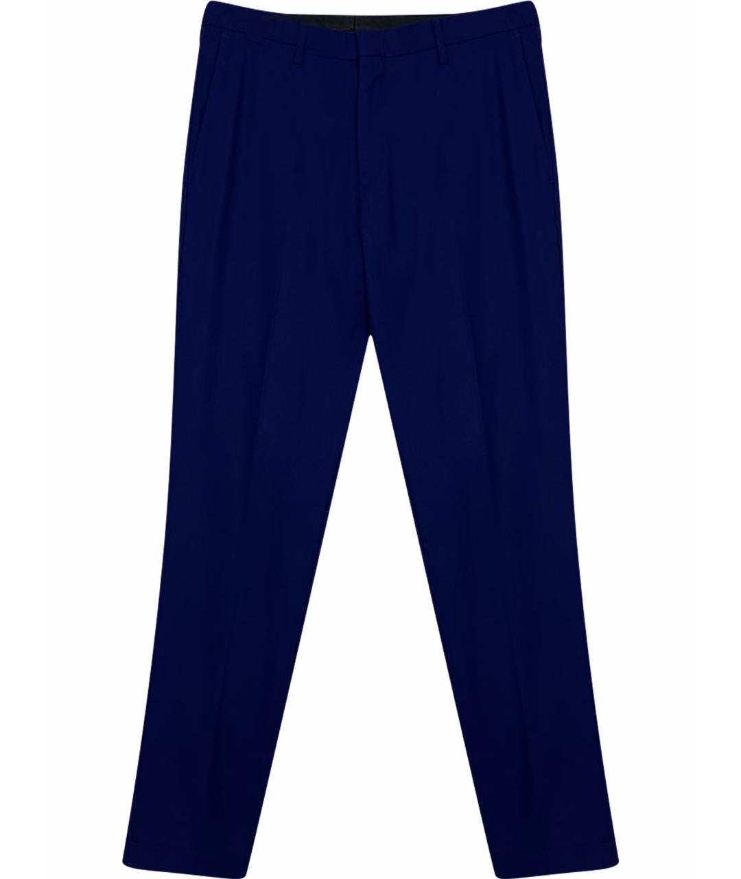 PAUL SMITH Темно-синие шерстяные классические брюки, фото 1