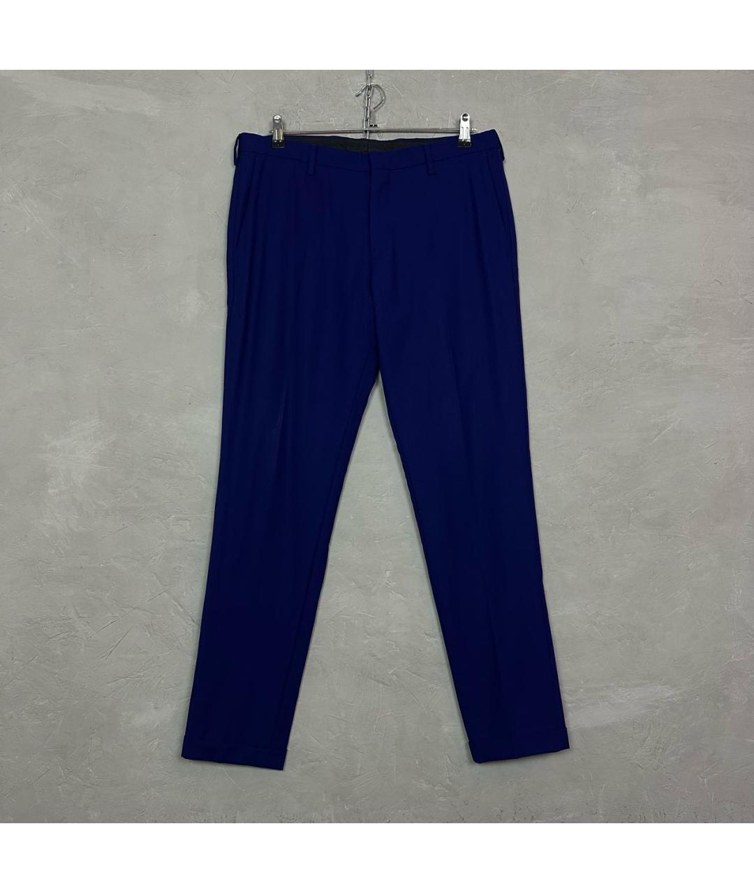 PAUL SMITH Темно-синие шерстяные классические брюки, фото 9
