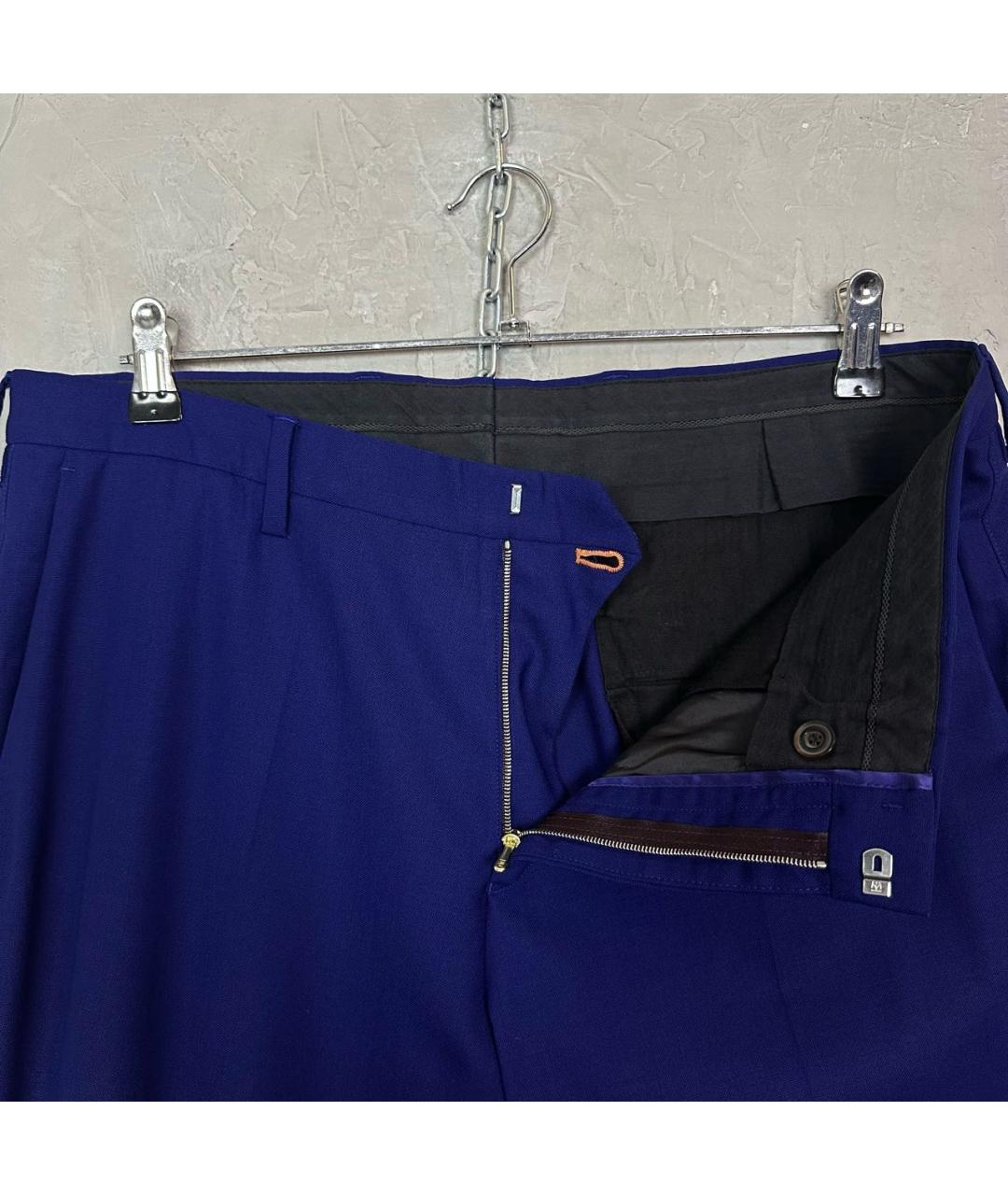 PAUL SMITH Темно-синие шерстяные классические брюки, фото 5