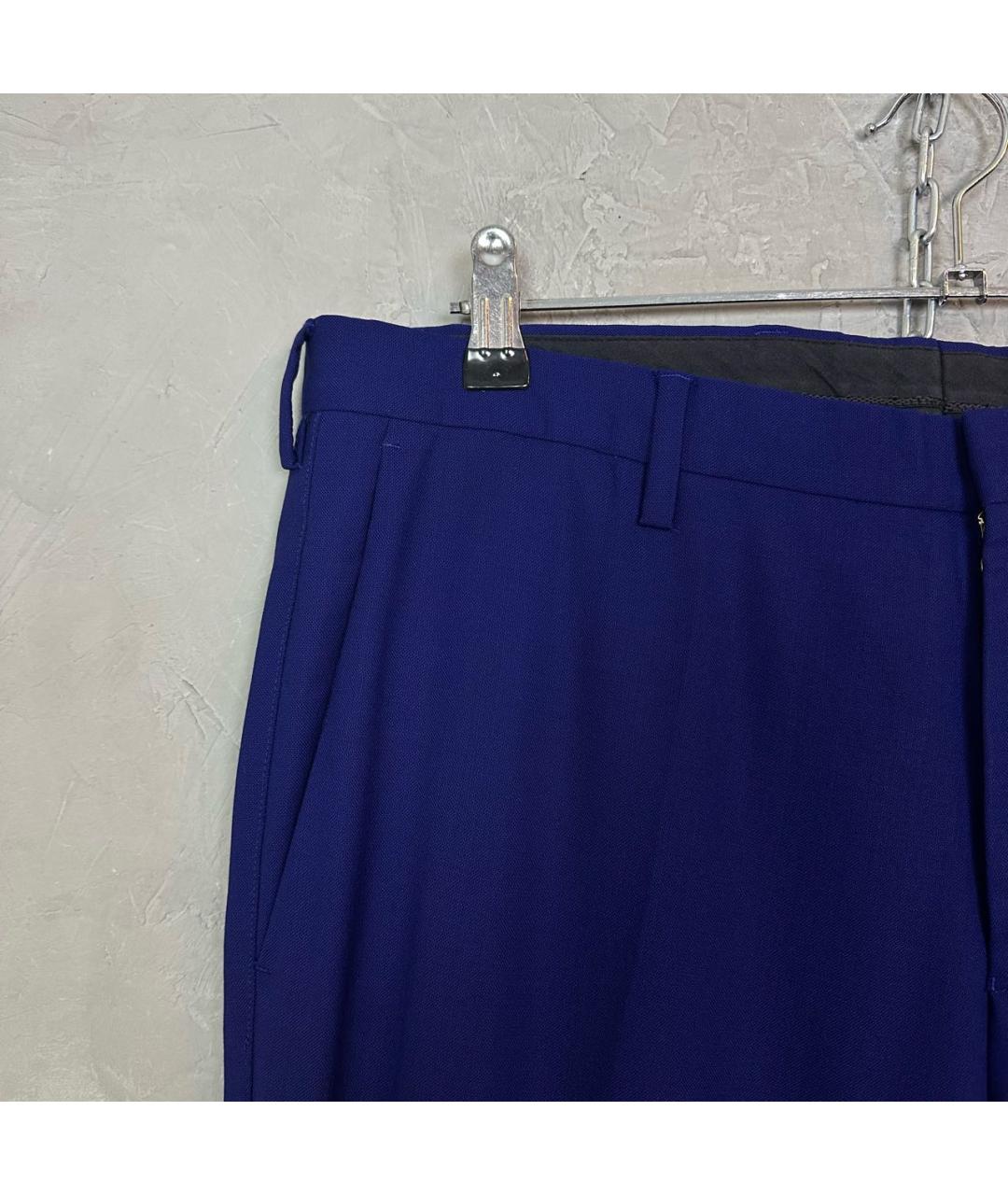 PAUL SMITH Темно-синие шерстяные классические брюки, фото 7