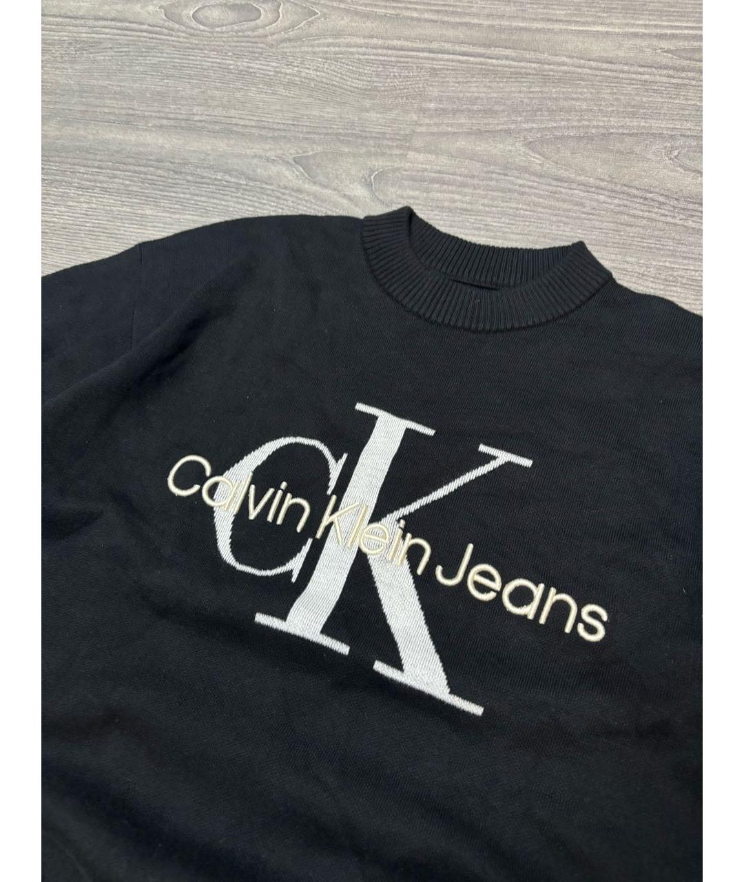 CALVIN KLEIN Черный хлопковый джемпер / свитер, фото 4