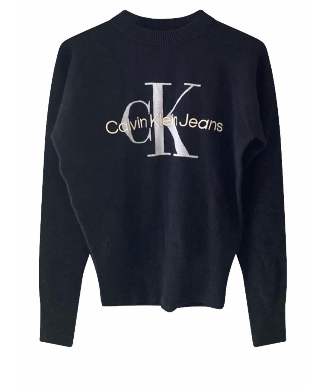 CALVIN KLEIN Черный хлопковый джемпер / свитер, фото 1