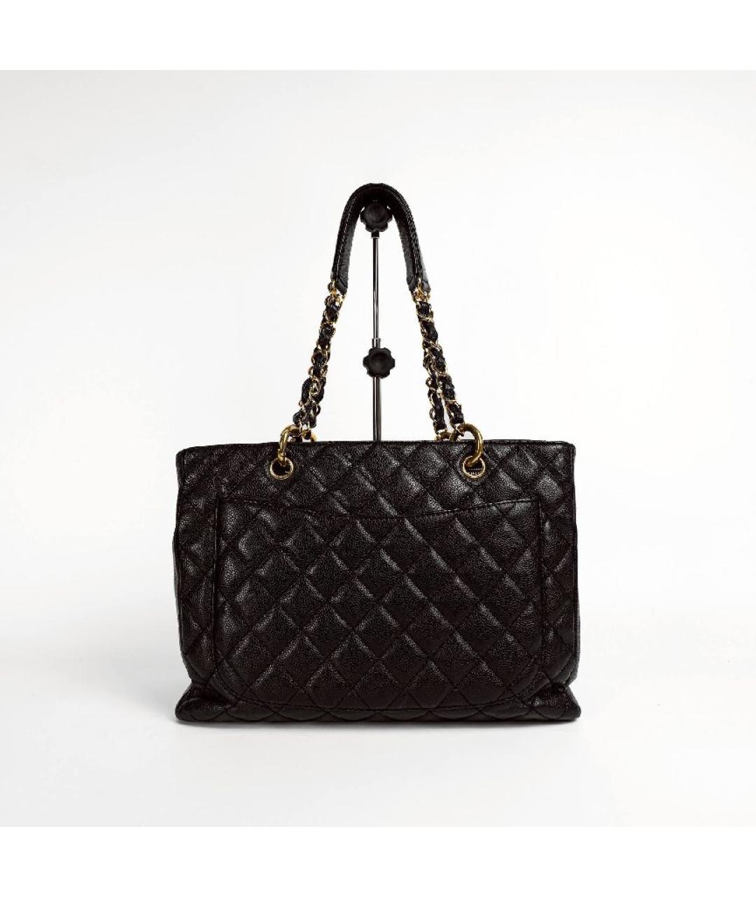 CHANEL Черная кожаная сумка тоут, фото 9