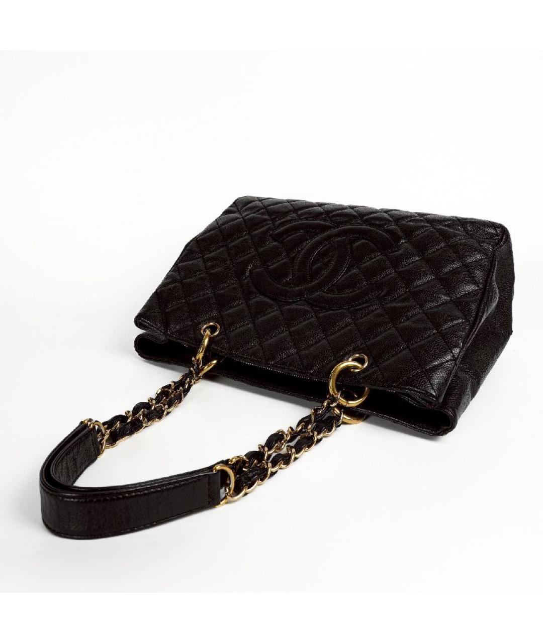 CHANEL Черная кожаная сумка тоут, фото 3