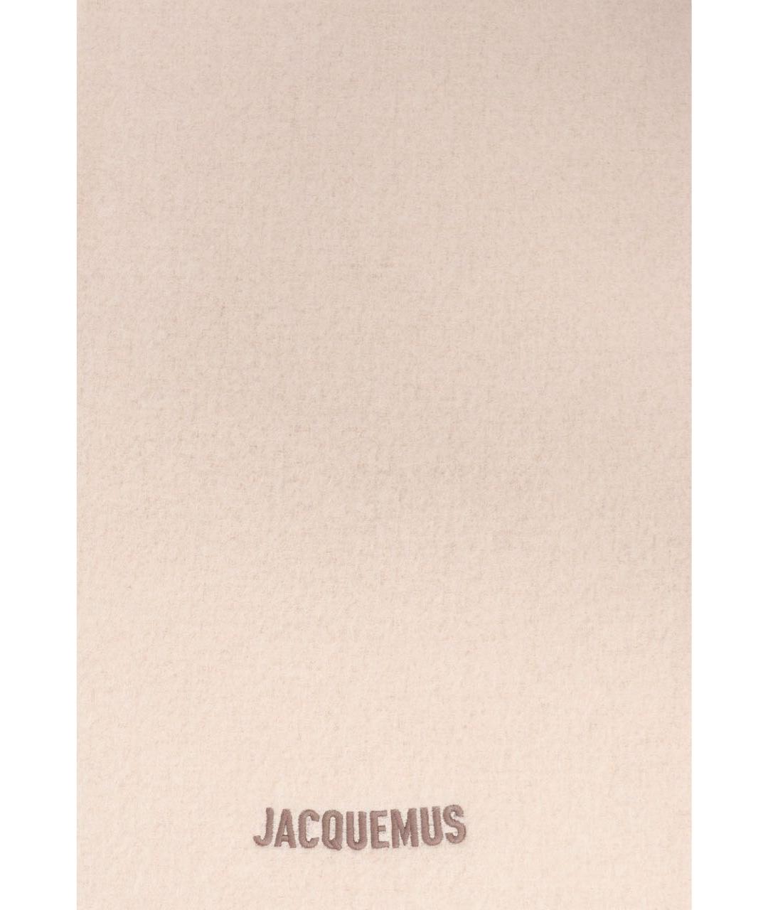 JACQUEMUS Бежевый шерстяной шарф, фото 5