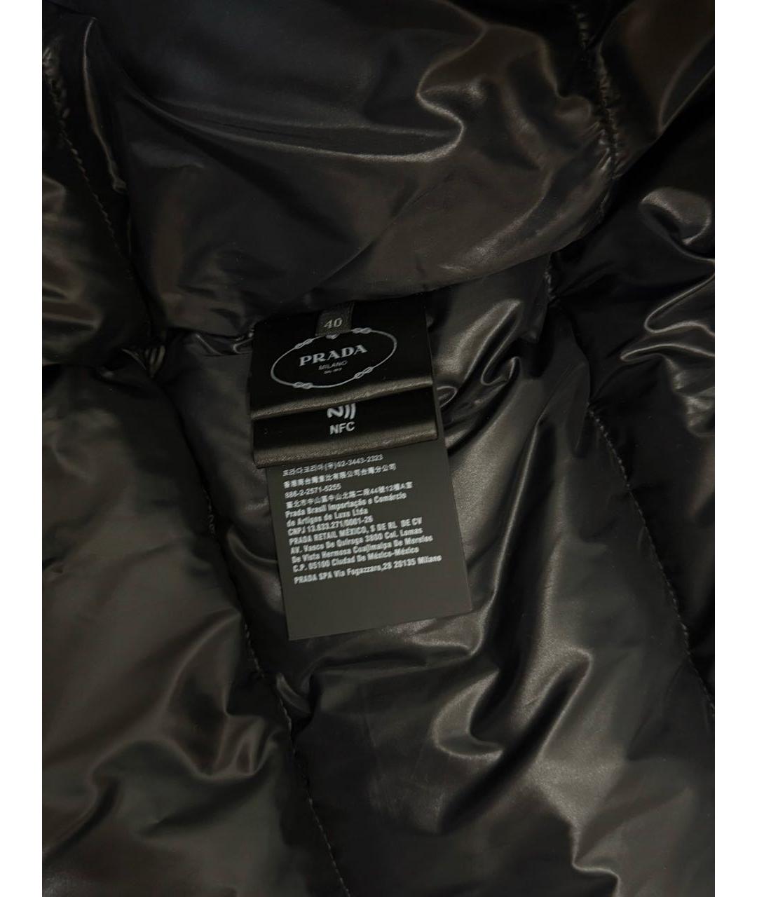 PRADA Черный полиамидовый пуховик, фото 5