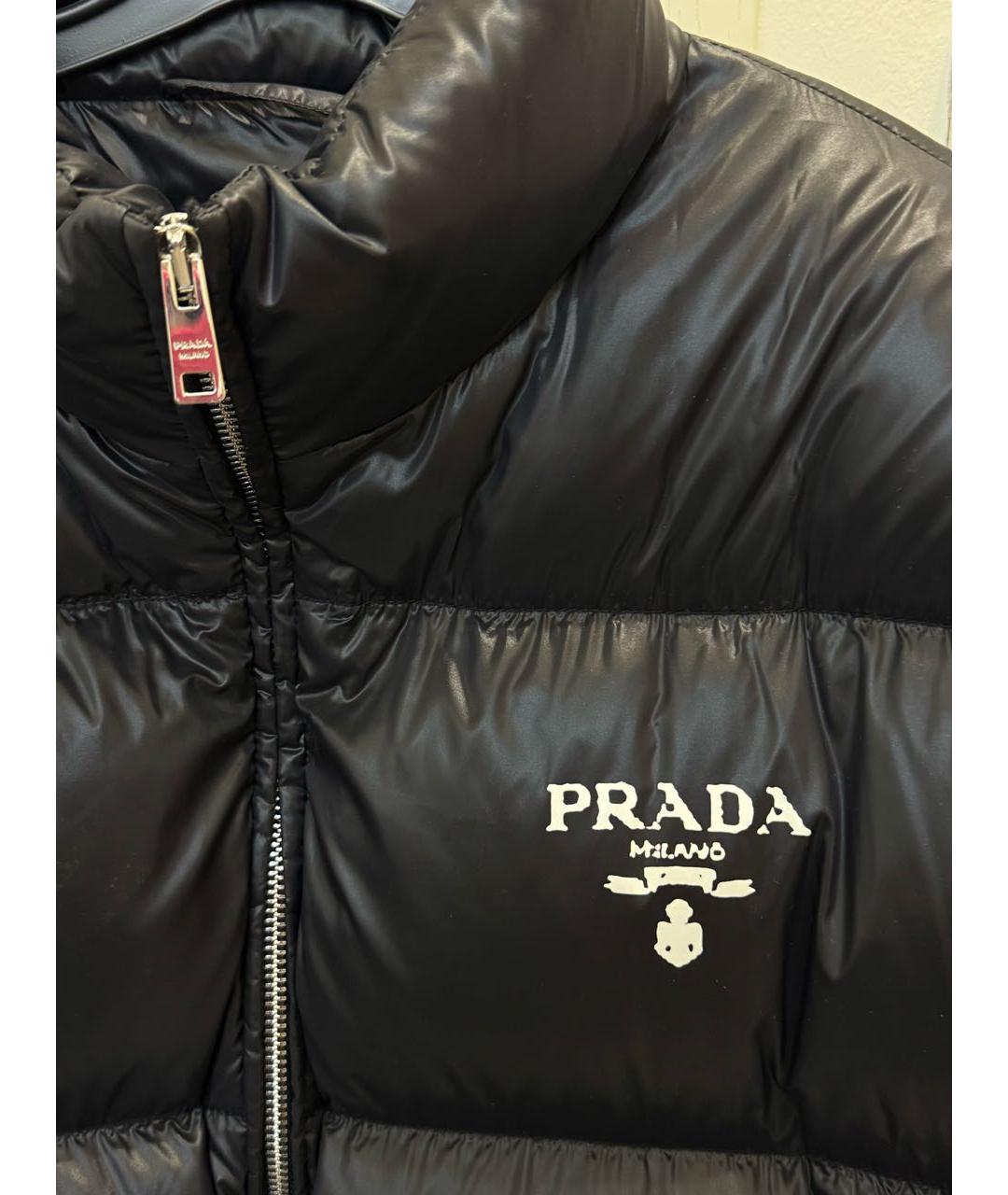 PRADA Черный полиамидовый пуховик, фото 3