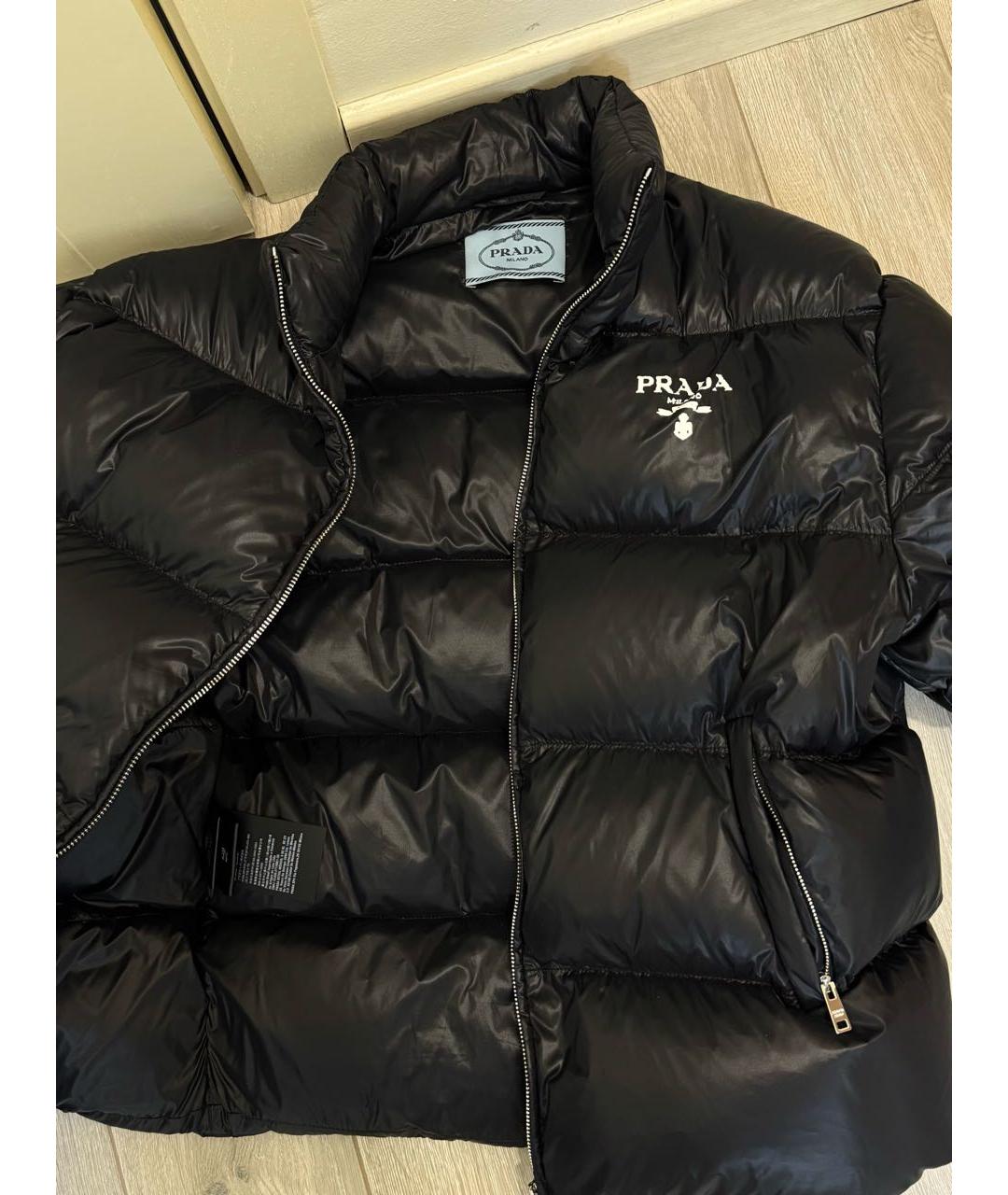PRADA Черный полиамидовый пуховик, фото 2