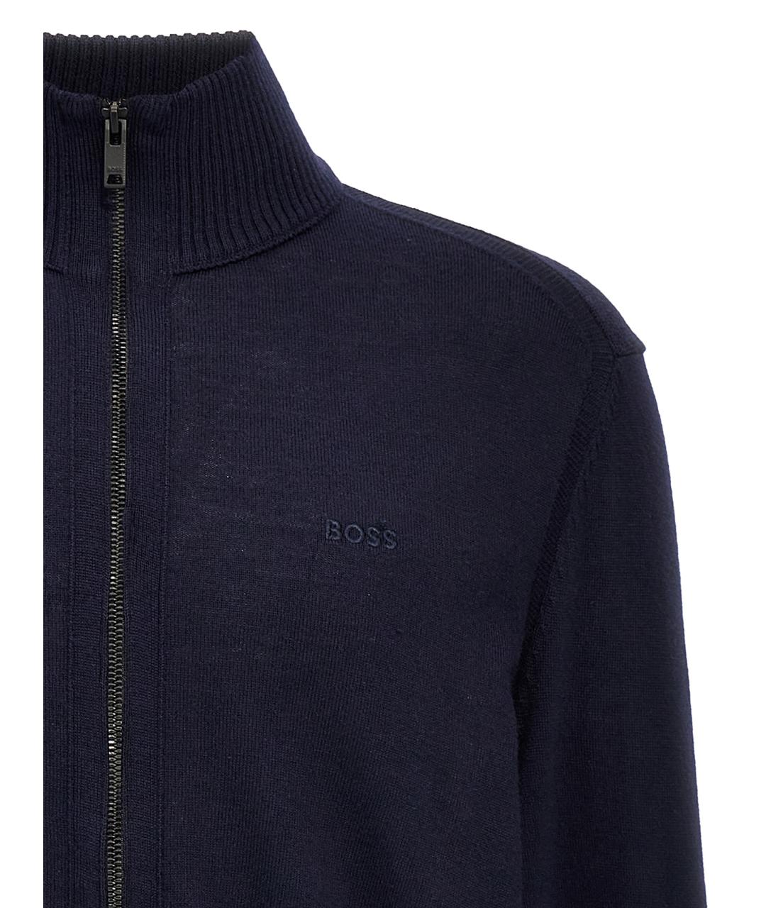 HUGO BOSS Синий шерстяной джемпер / свитер, фото 3