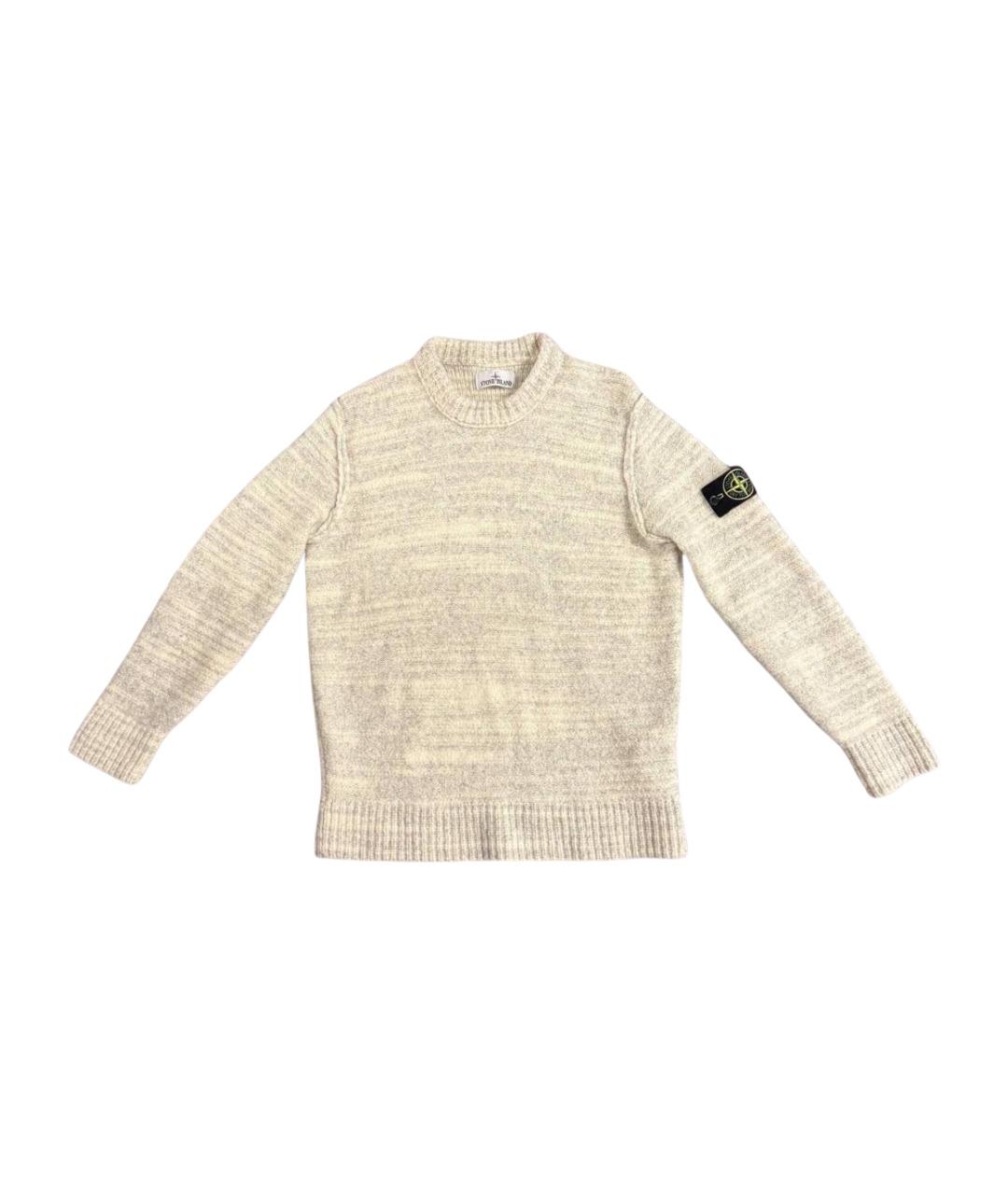 STONE ISLAND Бежевый шерстяной джемпер / свитер, фото 1