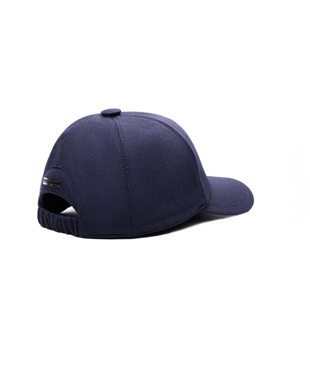 STEFANO RICCI Темно-синяя шерстяная кепка/бейсболка, фото 4