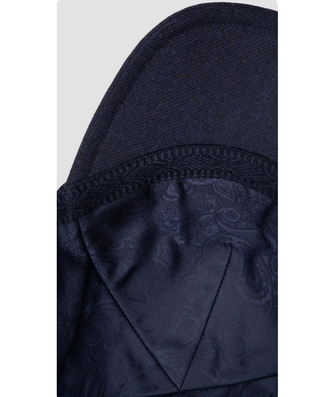 STEFANO RICCI Темно-синяя шерстяная кепка/бейсболка, фото 5