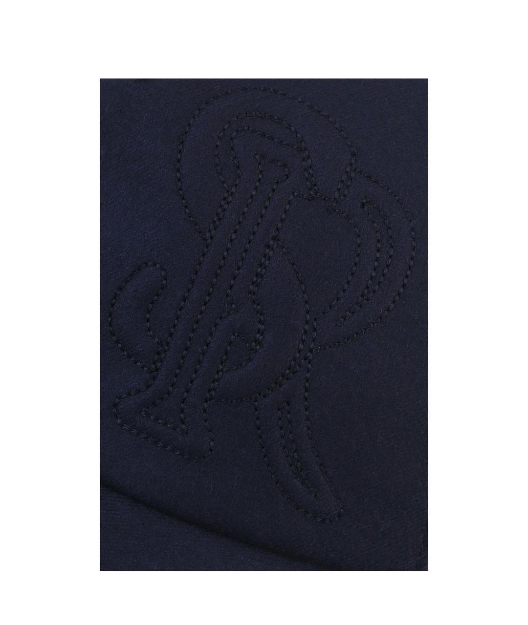 STEFANO RICCI Темно-синяя шерстяная кепка/бейсболка, фото 6