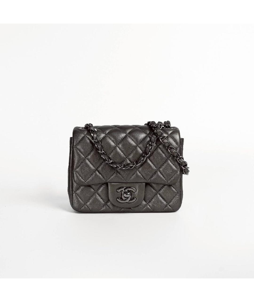 CHANEL Серебряная кожаная сумка через плечо, фото 7