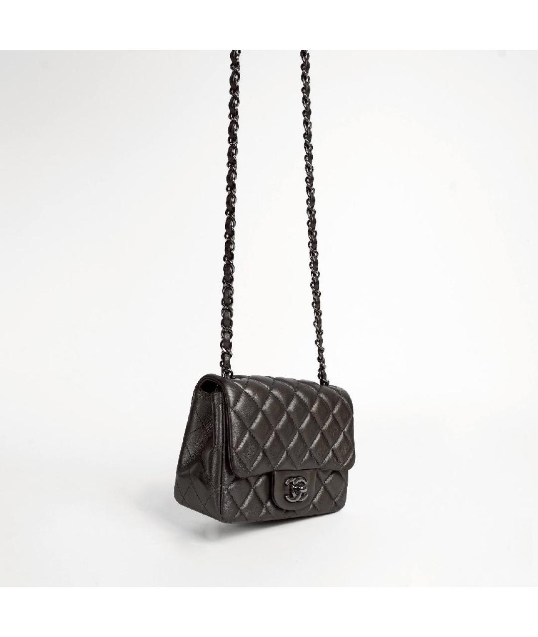 CHANEL Серебряная кожаная сумка через плечо, фото 8