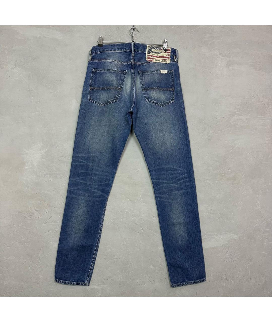POLO RALPH LAUREN Синие хлопковые джинсы скинни, фото 5