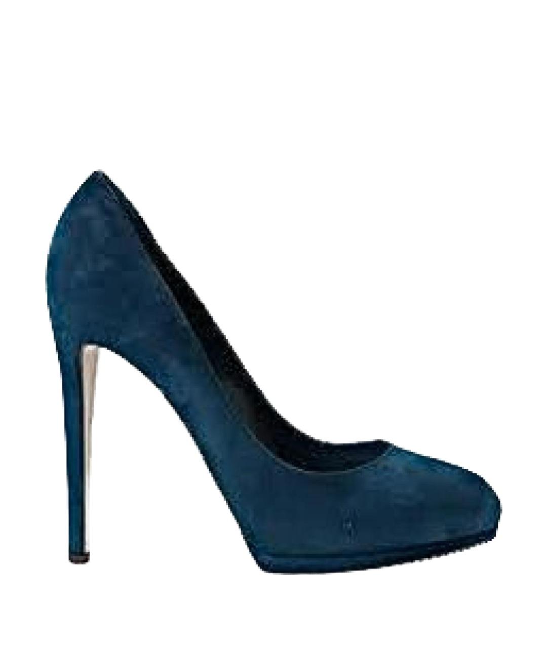 SERGIO ROSSI Темно-синие замшевые туфли, фото 1