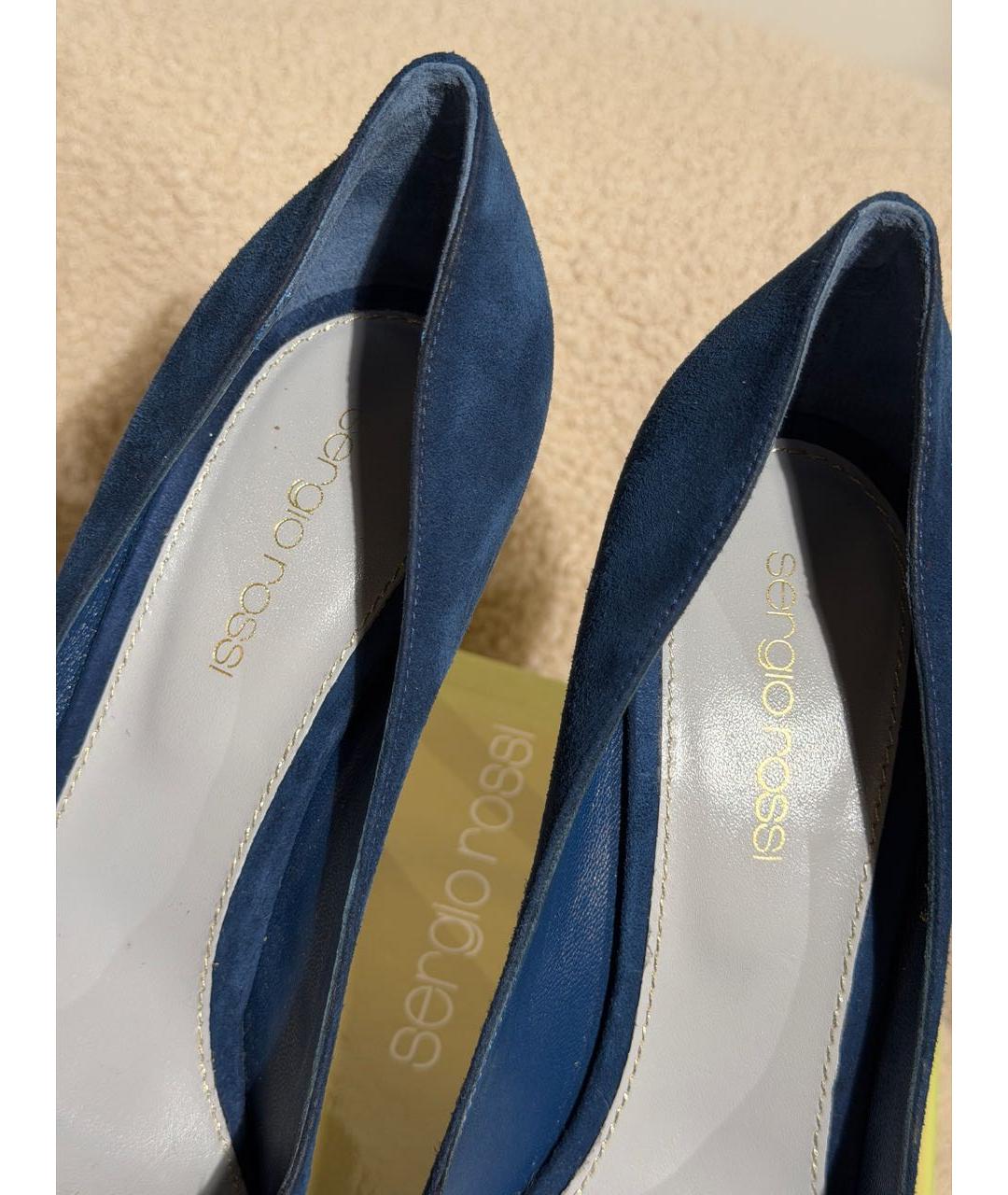 SERGIO ROSSI Темно-синие замшевые туфли, фото 3